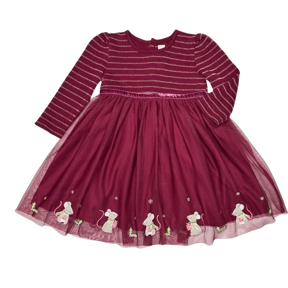 Jojo Maman Bebe Christmas Mice Tulle‎ Dress